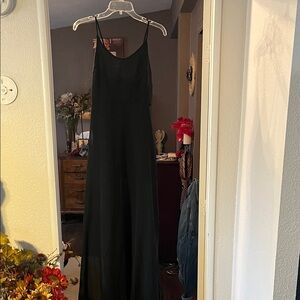 Elegant Black sheer slit Maxi Dress